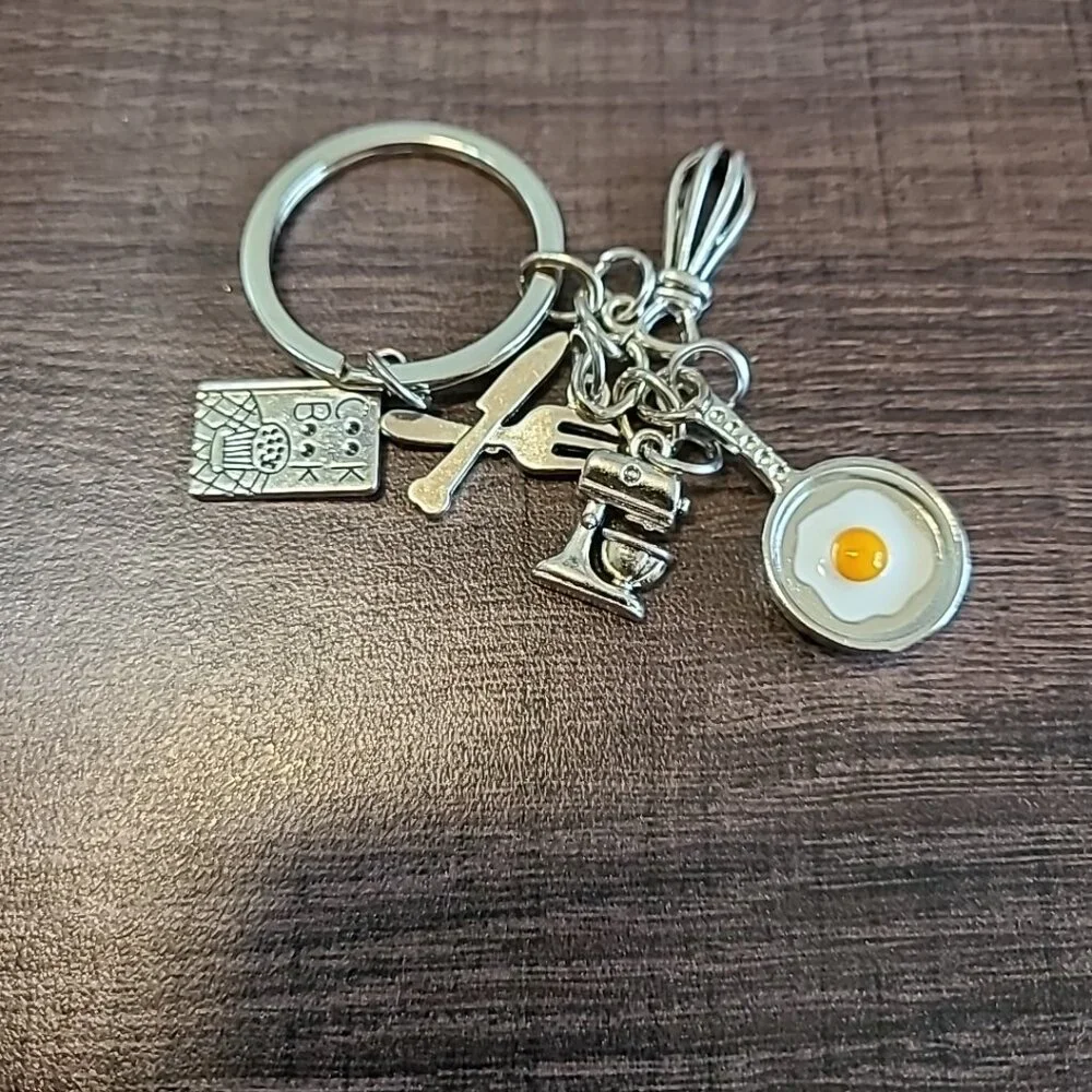 Unbranded Cooking‎ Theme Keychain Silver Tone Unisex NWOT Collectible Auto Home